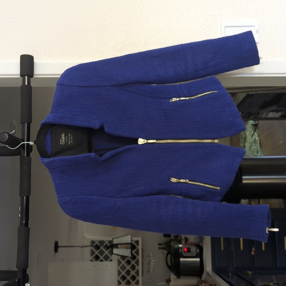 Purple Zara semi-cropped blazer jacket